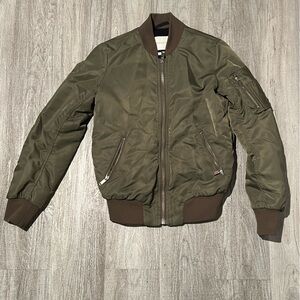 The Group Babaton army green zip up bomber jacket